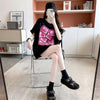 オシャレ度満点 ラウンドネック カジュアル プリント Tシャツ カットソー＜U-3064＞