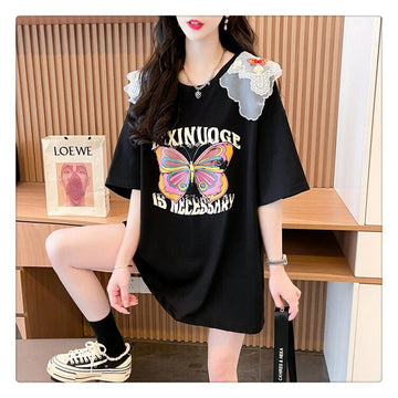 話題沸騰中 プリント ロゴ ゆったり 3色半袖Tシャツ＜U-8316＞