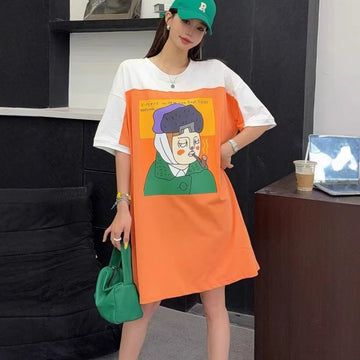 おすすめ 好感度UP 海外トレンド カジュアル 全3色 半袖 Tシャツ ワンピース ＜U-11556＞