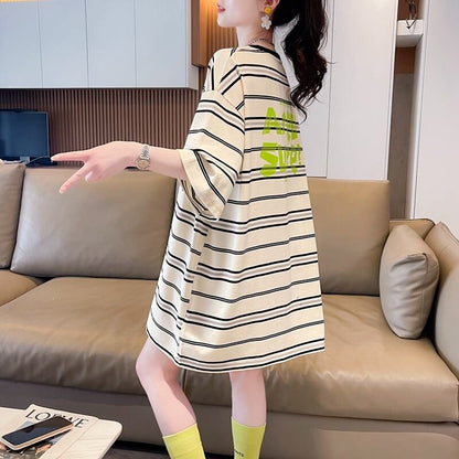 【半額！期間限定！！】大好評 シンプル ファッション 3色選択可 ストライプ柄 半袖Tシャツ カットソー＜U-8464＞