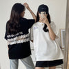 デザイン感 切り替え チャーミング プリント Tシャツ カットソー＜U-3538＞