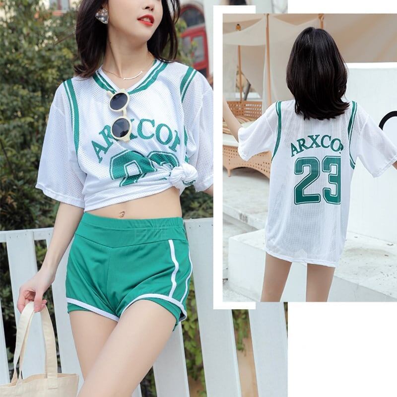 ファッション シャツ＋ジャケット＋ショートパンツ 美人度アップ 3点セット 水着＜U-3433＞