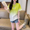 新商品 カジュアル グラデーション プリント 全3色 半袖Tシャツ<U-9214>