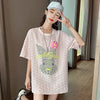 話題沸騰中 キュート カジュアル ホットダイヤモンド 半袖Tシャツ＜U-8626＞