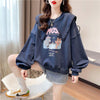 絶対欲しい グラフィックプリント セーラ服の襟 三色 長袖Tシャツトップス<U-4036>