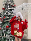 超人気クリスマスロゴニットセーター2色あり<U-4551>