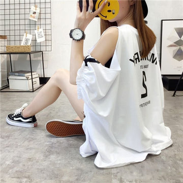 絶対欲しい ゆったり デザイン性抜群 ダブルプリント 2色半袖Tシャツ＜U-9087＞