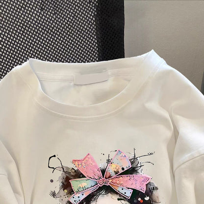 超人気 キュート カジュアル 全3色 半袖 Tシャツ <U-8670>