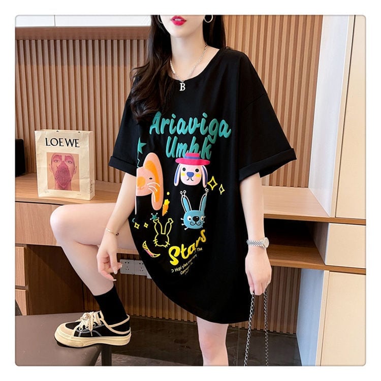 大好評 プリント キュートファッション 半袖Tシャツ＜U-8582＞