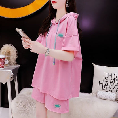 オシャレ度満点 Tシャツ＋ショートパンツ ゆったり感アップ セットアップ＜U-3466＞
