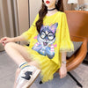 好感度満載 プリント 美感いっぱい Tシャツ カットソー ワンピース＜U-3428＞