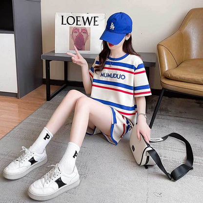 絶対欲しい 真夏も快適 美人度アップ カジュアル 半袖 Tシャツ ショートパンツ セットアップ ＜U-11192＞