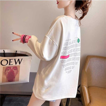 オシャレ度満点 プリント 美感いっぱい 切り替え 長袖 Tシャツ カットソー＜U-2790＞