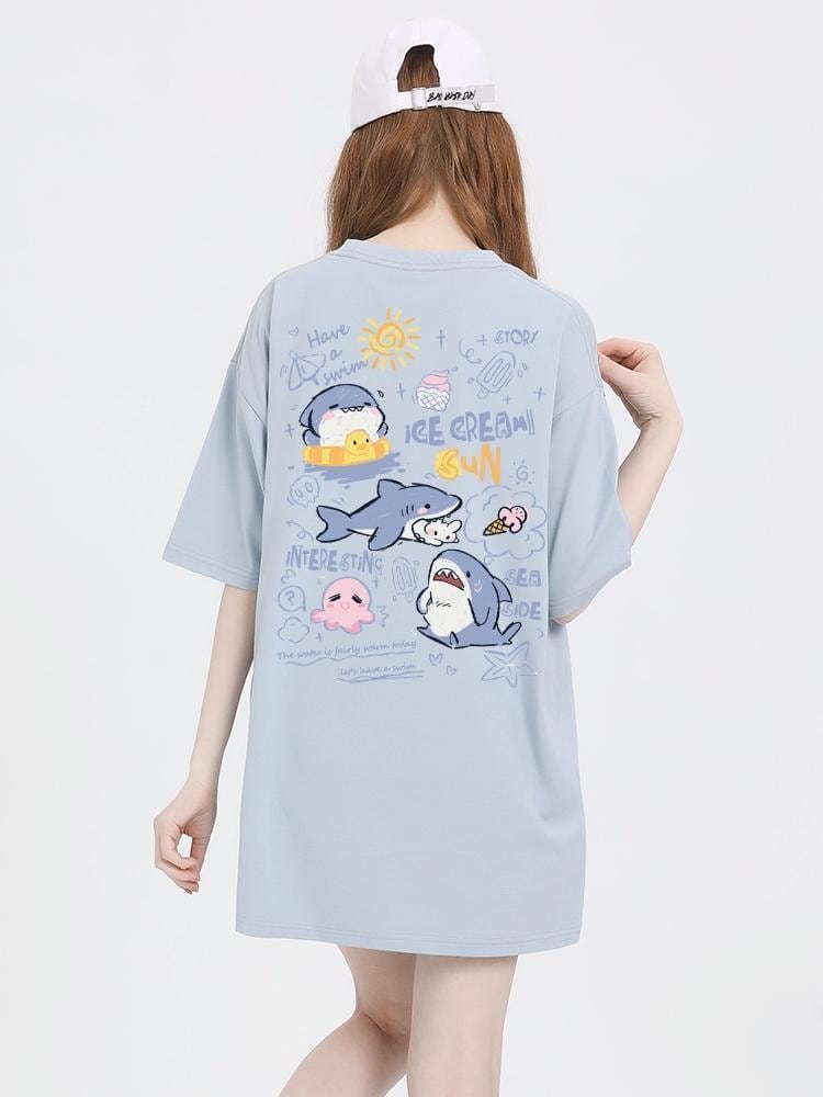売り切れ必至 4色選択 ポップなプリントが夏に映えるプリント 半袖Tシャツ＜U-9327＞