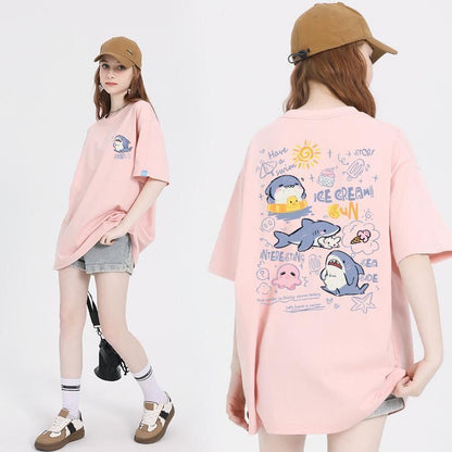 売り切れ必至 4色選択 ポップなプリントが夏に映えるプリント 半袖Tシャツ＜U-9327＞