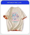 ユニセックスピュアコットン漫画プリント半袖Tシャツ<U-5115>