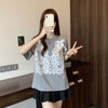 ファッション感満々 ロング丈 ゆったり 2色半袖Tシャツ＜U-10995＞