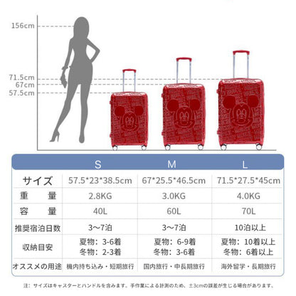 「ランキングNO.1」【90周年 数量限定】ディズニー ミッキーマウス スーツケース S/M/Lサイズ (40L/60L/70L) キャリーケース ＜U-12430＞