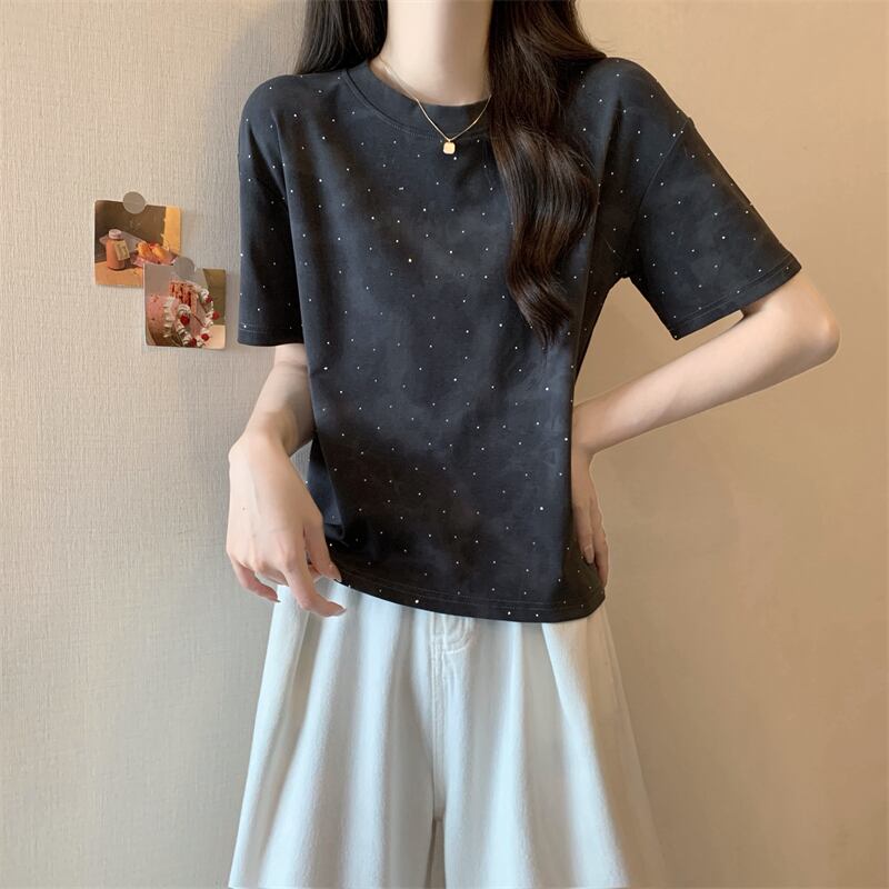 着回し力抜群 ホットダイヤモンド 定番シンプル 全2色 半袖Tシャツ カットソー ＜U-8591＞