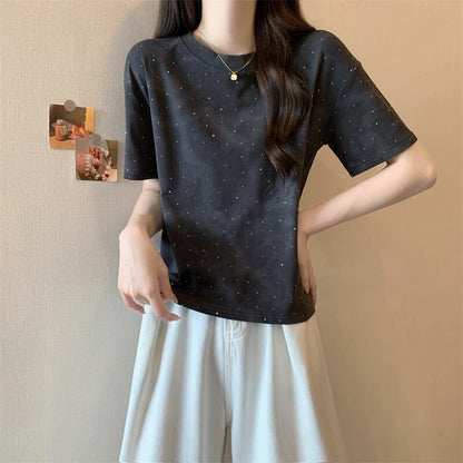 着回し力抜群 ホットダイヤモンド 定番シンプル 全2色 半袖Tシャツ カットソー ＜U-8591＞