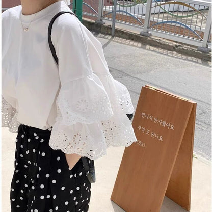 定番シンプル 大人可愛い 美人度アップ 早い者勝ち カジュアル 共2色 Tシャツ<U-12150>