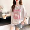 着心地抜群 切り替え 女性力を高める プリント Tシャツ カットソー＜U-3405＞
