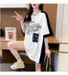 絶対流行 一目惚れ 個性的なデザイン 2色選択可 プリント Tシャツ カットソー＜U-8279＞