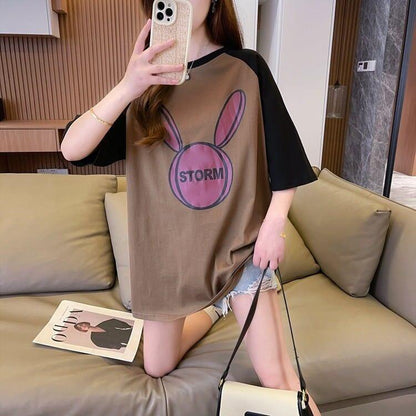 好感度UP ラグランTシャツ カラーマッチング 三色 プリント半袖 ＜U-3014＞