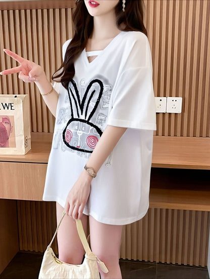 キュート 好感度UP 海外トレンド カジュアル 全4色 半袖 Tシャツ ＜U-11097＞
