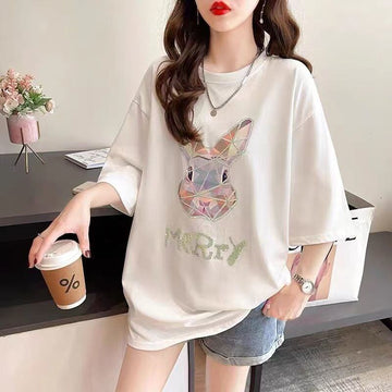 好感度UP ビッグロゴ 特別デザイン ロング Tシャツ 全2色 半袖 ワンピース<U-4944>