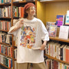 ルーズ 切り替え オシャレ度満点 プリント Tシャツ カットソー＜U-3459＞
