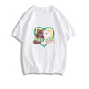 絶対欲しい大人可愛い カジュアル 高見えデザイン プリント全6色 半袖Tシャツ<U-9328>
