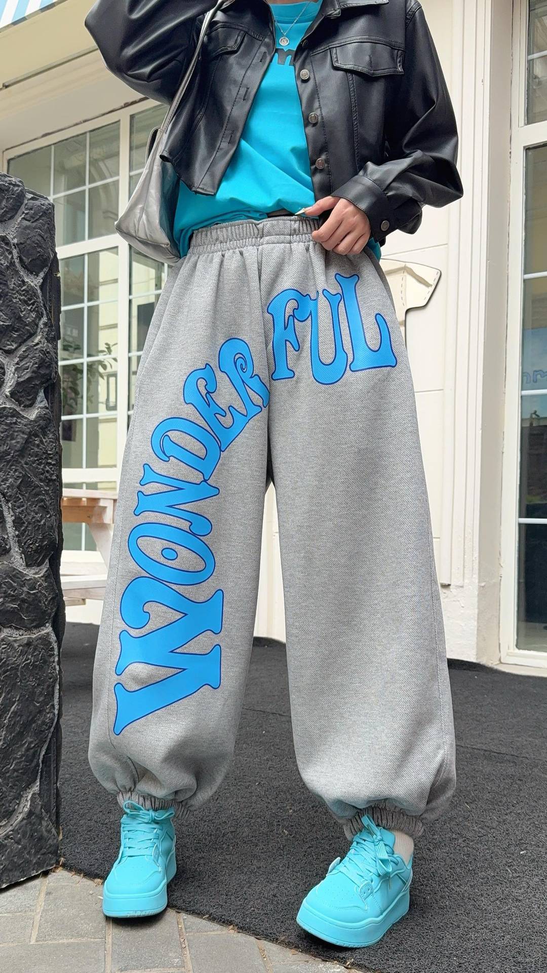 デザイン オシャレ 切り替え 4色 スウェット パンツ <U-12210>
