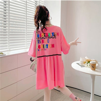 着心地抜群 切り替え 女性力を高める プリント Tシャツ カットソー＜U-3655＞