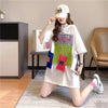 【半額！期間限定！！】ゆったりロング丈切り替え三色半袖Tシャツ＜U-1565＞