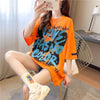 個性的なデザイン 切り替え 一目惚れ プリント Tシャツ カットソー＜U-3400＞