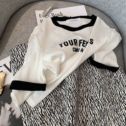 ゆったり感アップ アルファベット ファッション Tシャツ カットソー＜U-3077＞