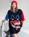 お勧めカラーマッチング ゆったり ビッグロゴ 半袖Tシャツ 全2色＜U-4838＞