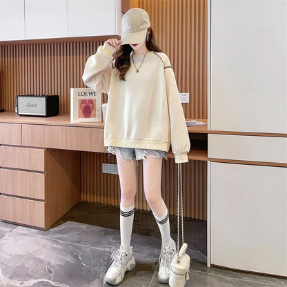 定番シンプル  ワッフル スウェット三色ありトップス＜U-4152＞