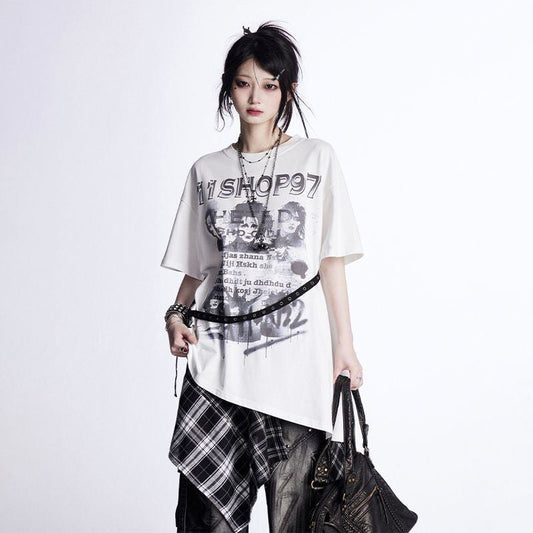 美人度アップ 絶対流行 売れ筋 早い者勝ち カジュアル 2色選択 Tシャツ<U-11522>