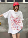 個性的なデザイン プリント ラウンドネック 半袖 Tシャツ カットソー＜U-8273＞