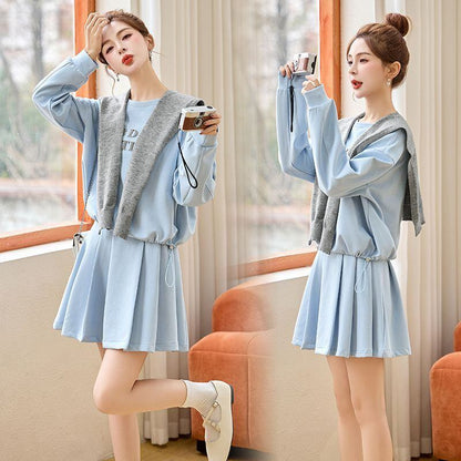 売り切れ必至 カジュアル 目を奪われる トップスⅹミニスカートⅹショールセットアップ<U-11049>