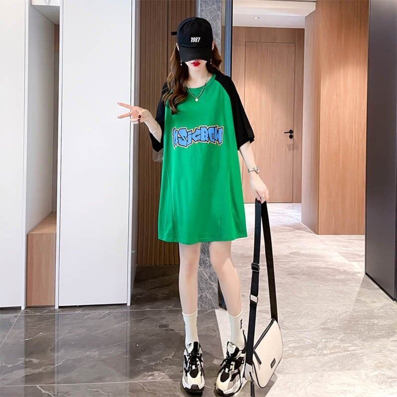 好感度満載 切り替え 美感いっぱい プリント Tシャツ カットソー＜U-3621＞