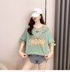 話題沸騰中 レース 大好評 透かし彫り 切り替え プリント全3色 半袖Tシャツ カットソー ＜U-8562＞
