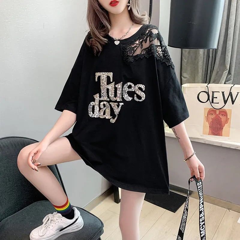 ゆったり感アップ プリント ファッション Tシャツ カットソー＜U-3306＞