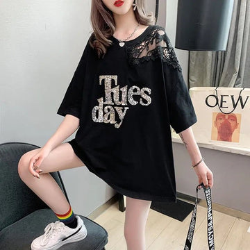 ゆったり感アップ プリント ファッション Tシャツ カットソー＜U-3306＞