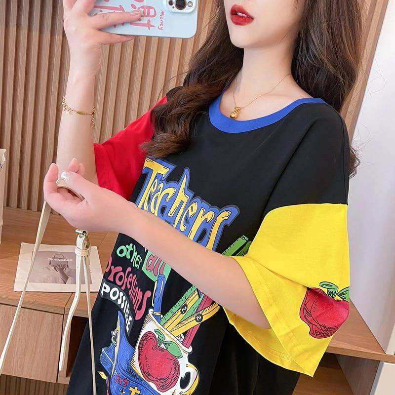 【半額！期間限定！！】カジュアル ルーズ キュート Tシャツ<U-6611>