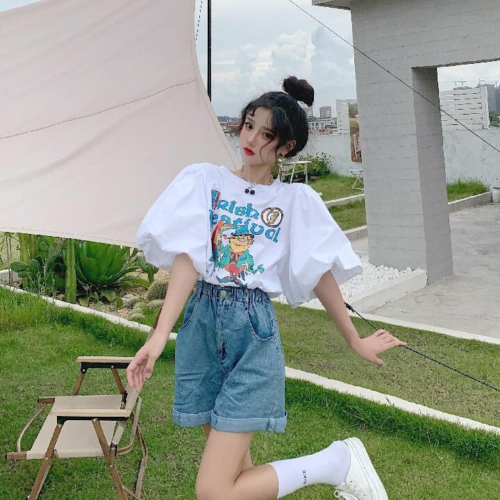 キュート プリント ファッション ゆったり 全4色 半袖 Tシャツ＜U-11521＞