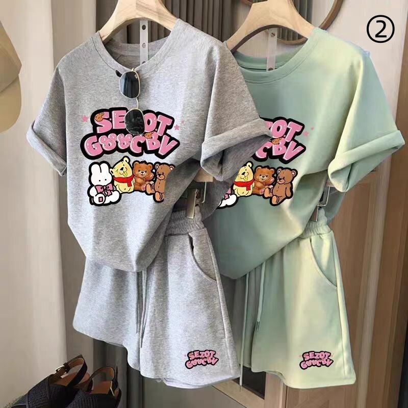 カジュアル 半袖 全４色 Tシャツ ショートパンツ セットアップ ＜U-11598＞