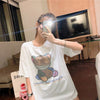 個性的なデザイン 切り替え 一目惚れ プリント Tシャツ カットソー＜U-3481＞